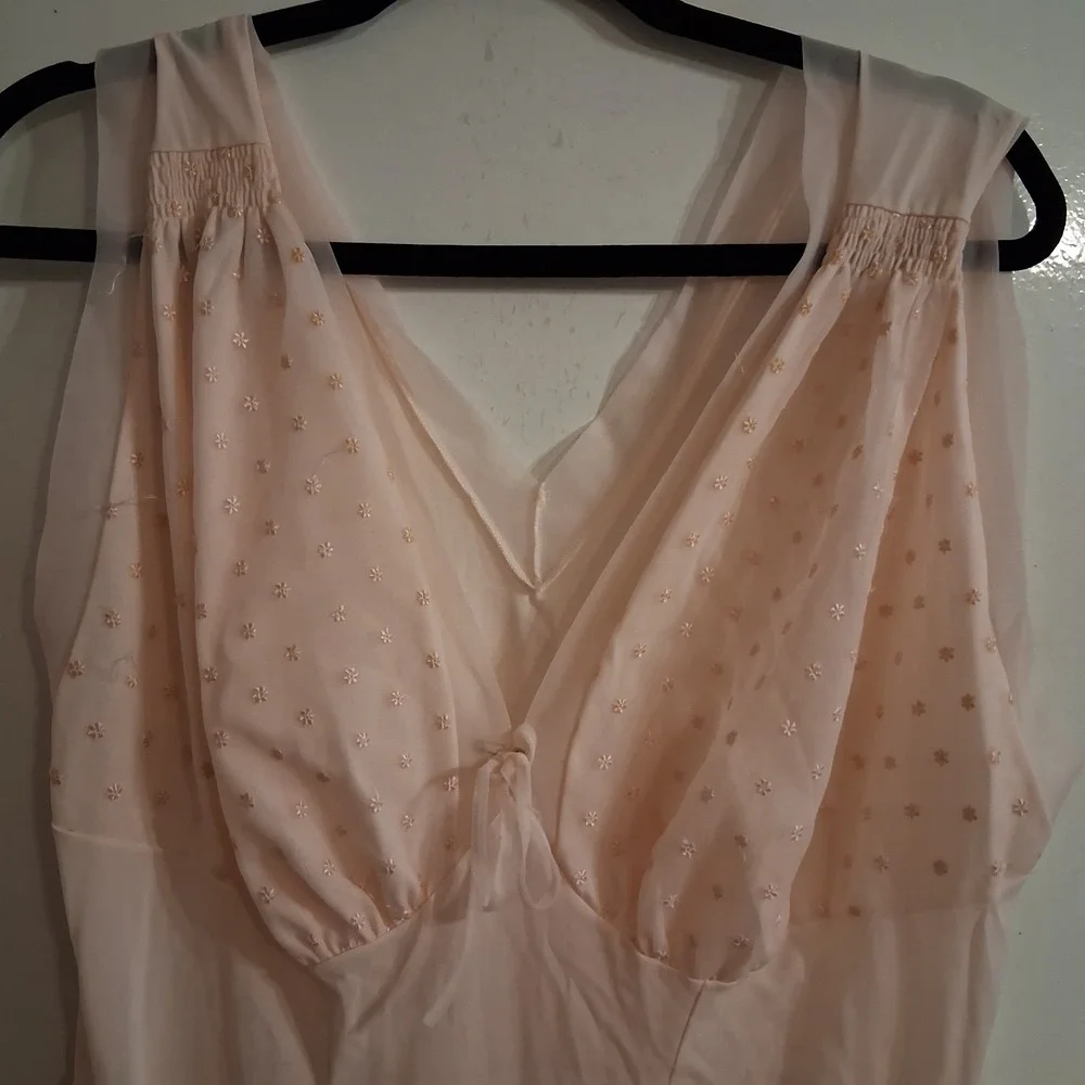 Vintage Silk‎ Peignoir Negligee Pink Nightgown VGVC STUNNING